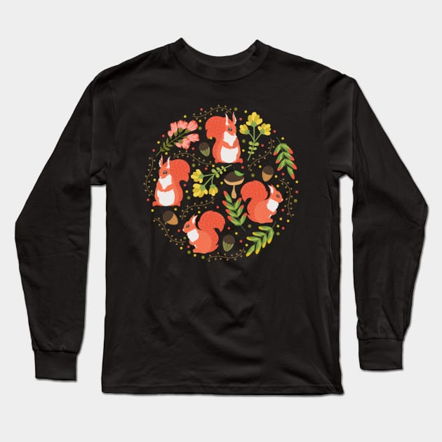 Cute squirrels Long Sleeve T-Shirt by JuliaBadeeva